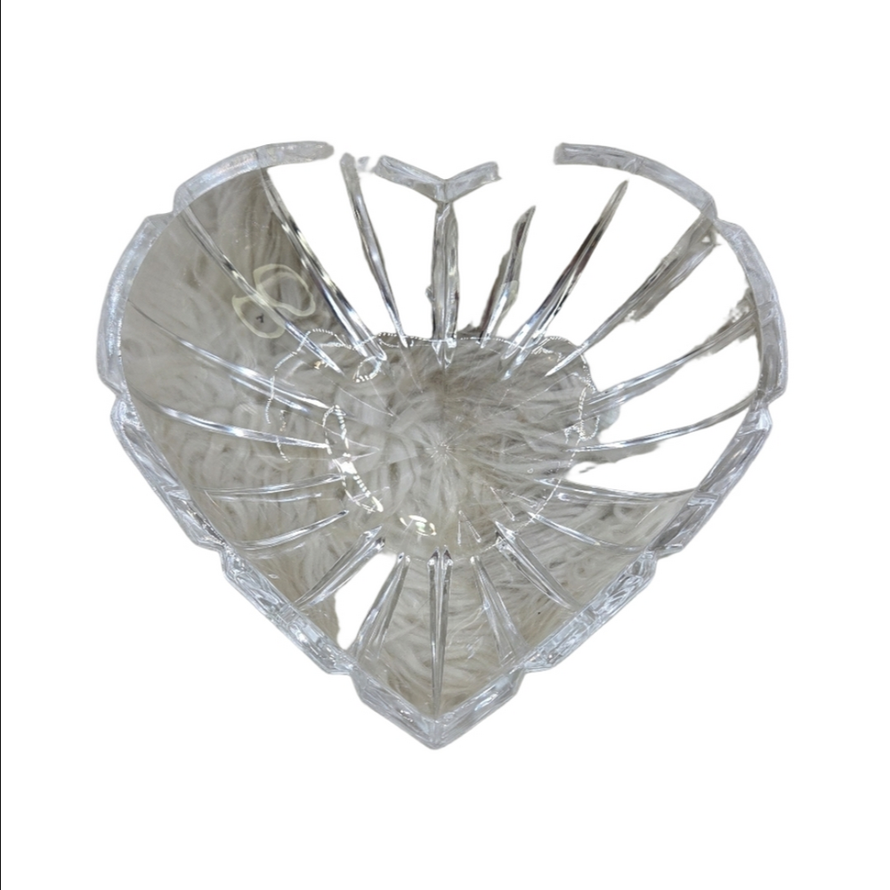 Crystal Heart Shaped Bowl Trinket Jewelry Candy Dish
